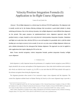 Velocity/Position Integration Formula (I): Application to In-flight
  Coarse Alignment