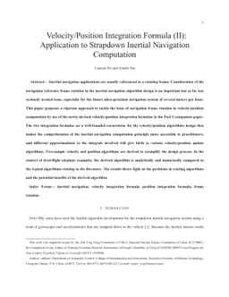 Velocity/Position Integration Formula (II): Application to Inertial
  Navigation Computation