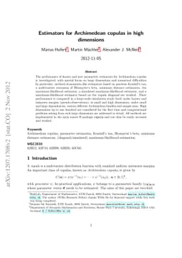 Estimators for Archimedean copulas in high dimensions
