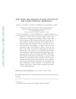 How good are MatLab, Octave and Scilab for Computational Modelling?