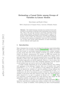 Estimating a Causal Order among Groups of Variables in Linear Models