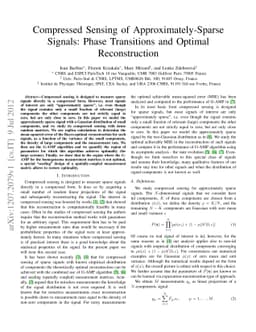 Compressed Sensing of Approximately-Sparse Signals: Phase Transitions
  and Optimal Reconstruction