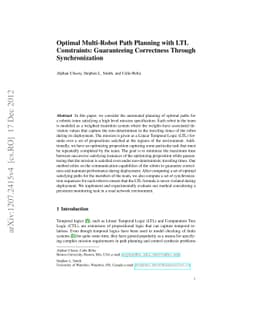 Optimal Multi-Robot Path Planning with LTL Constraints: Guaranteeing
  Correctness Through Synchronization