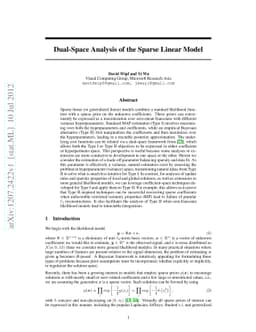 Dual-Space Analysis of the Sparse Linear Model