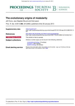 The evolutionary origins of modularity