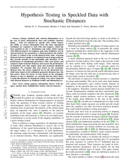 Hypothesis Testing in Speckled Data with Stochastic Distances