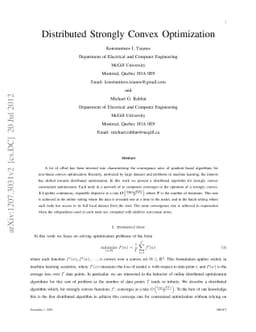 Distributed Strongly Convex Optimization