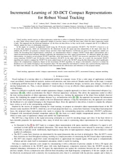 Incremental Learning of 3D-DCT Compact Representations for Robust Visual
  Tracking
