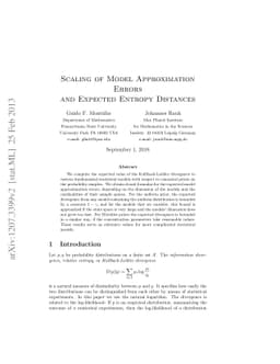 Scaling of Model Approximation Errors and Expected Entropy Distances