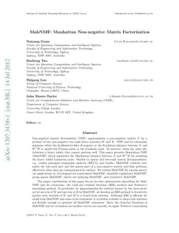 MahNMF: Manhattan Non-negative Matrix Factorization