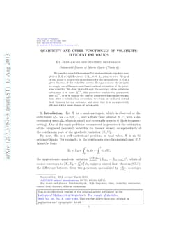 Quarticity and other functionals of volatility: Efficient estimation