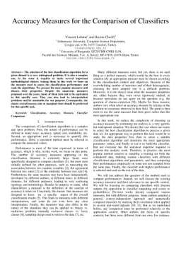 Accuracy Measures for the Comparison of Classifiers