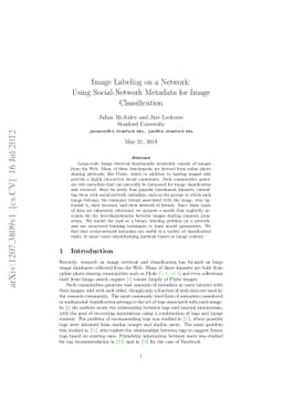 Image Labeling on a Network: Using Social-Network Metadata for Image
  Classification