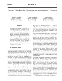 Compact Value-Function Representations for Qualitative Preferences