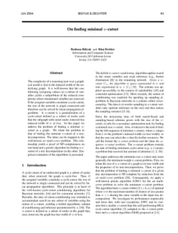 On finding minimal w-cutset