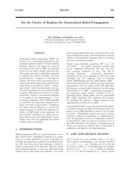 On the Choice of Regions for Generalized Belief Propagation