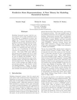 Predictive State Representations: A New Theory for Modeling Dynamical
  Systems