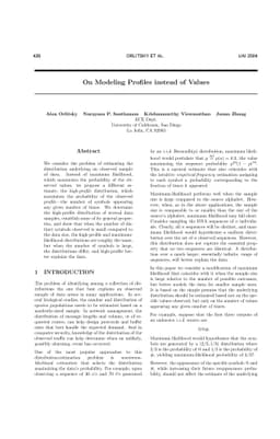 On Modeling Profiles instead of Values