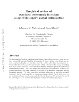 Empirical review of standard benchmark functions using evolutionary
  global optimization