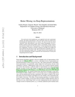 Better Mixing via Deep Representations