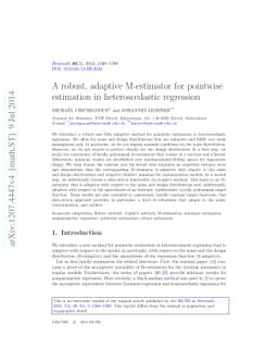 A robust, adaptive M-estimator for pointwise estimation in
  heteroscedastic regression