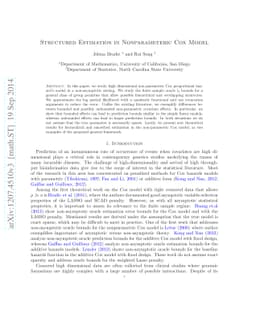 Structured Estimation in Nonparameteric Cox Model