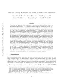 The Fast Cauchy Transform and Faster Robust Linear Regression