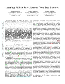 Learning Probabilistic Systems from Tree Samples