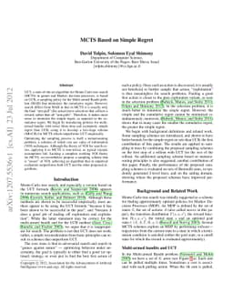 MCTS Based on Simple Regret