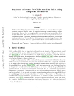 Bayesian inference for Gibbs random fields using composite likelihoods