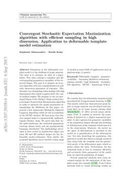 Convergent Stochastic Expectation Maximization algorithm with efficient
  sampling in high dimension. Application to deformable template model
  estimation