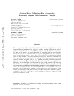 Optimal Data Collection For Informative Rankings Expose Well-Connected
  Graphs