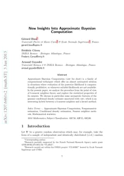 New Insights Into Approximate Bayesian Computation