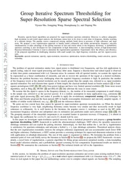 Group Iterative Spectrum Thresholding for Super-Resolution Sparse
  Spectral Selection