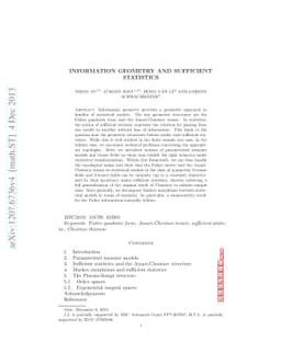 Information geometry and sufficient statistics
