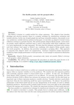 The BerHu penalty and the grouped effect