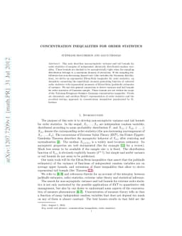 Concentration inequalities for order statistics