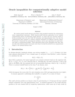 Oracle inequalities for computationally adaptive model selection
