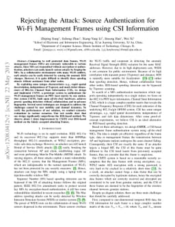 Rejecting the Attack: Source Authentication for Wi-Fi Management Frames
  using CSI Information