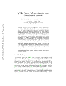 APRIL: Active Preference-learning based Reinforcement Learning