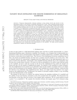 Tangent space estimation for smooth embeddings of Riemannian manifolds
