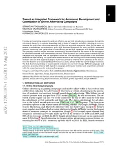 Toward an Integrated Framework for Automated Development and
  Optimization of Online Advertising Campaigns