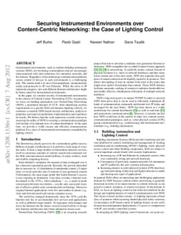 Securing Instrumented Environments over Content-Centric Networking: the
  Case of Lighting Control