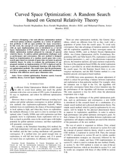 Curved Space Optimization: A Random Search based on General Relativity
  Theory