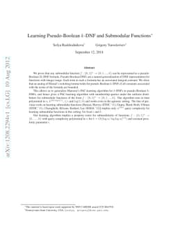 Learning pseudo-Boolean k-DNF and Submodular Functions