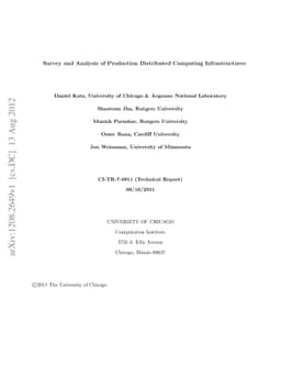 Survey and Analysis of Production Distributed Computing Infrastructures