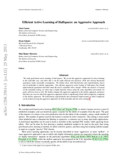 Efficient Active Learning of Halfspaces: an Aggressive Approach