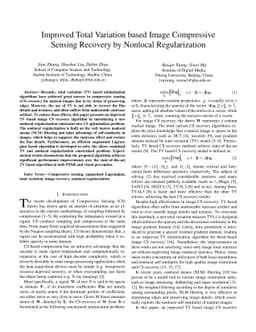 Improved Total Variation based Image Compressive Sensing Recovery by
  Nonlocal Regularization