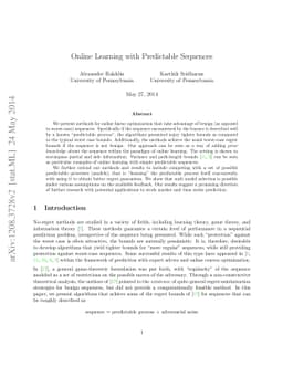Online Learning with Predictable Sequences