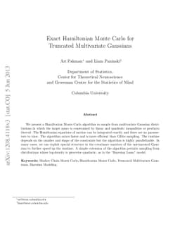 Exact Hamiltonian Monte Carlo for Truncated Multivariate Gaussians